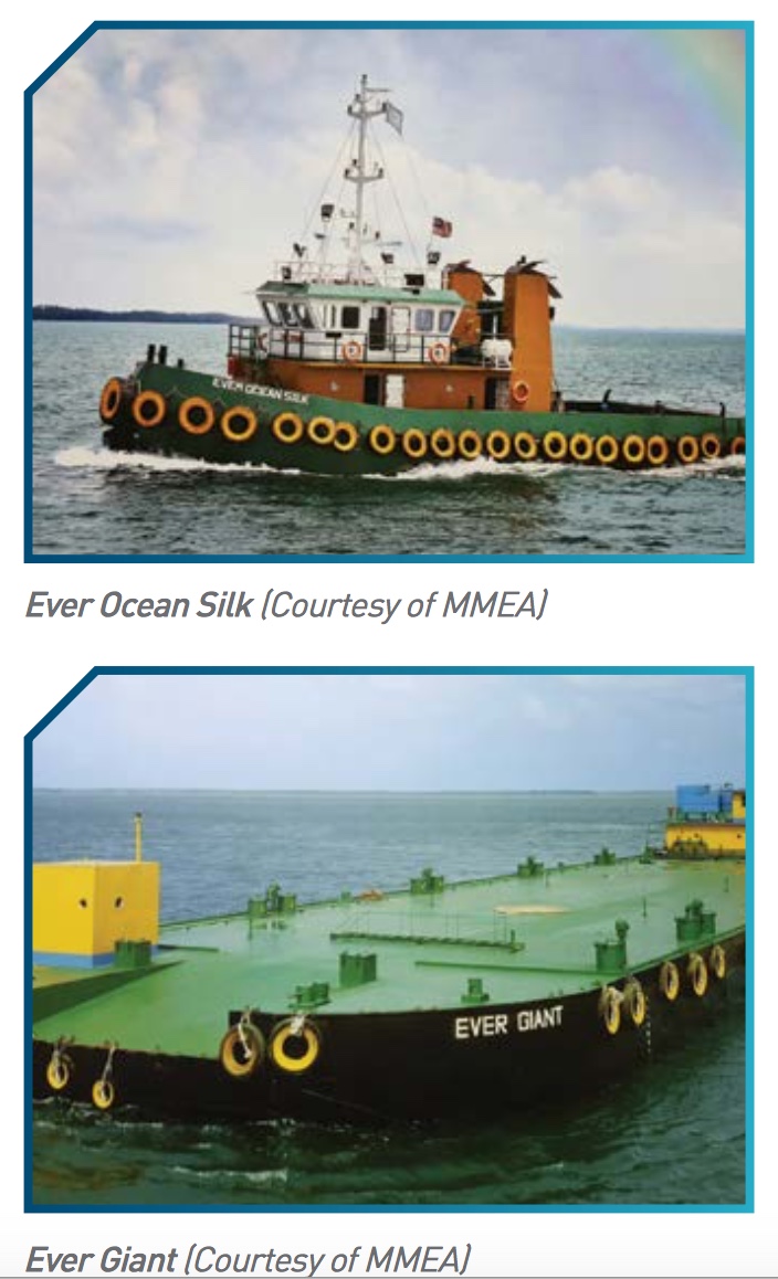 Incident involving Ever Ocean Silk/Ever Giant. Photo: RecAAP ISC/MMEA