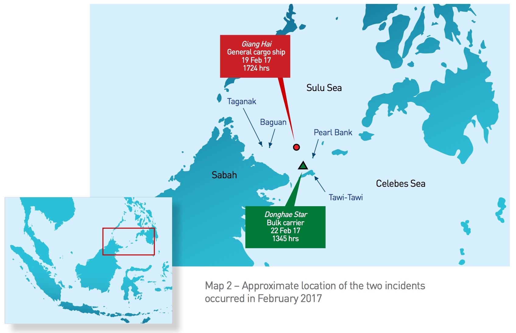 ReCAAP Map Sulu-Celebes Sea Incidents