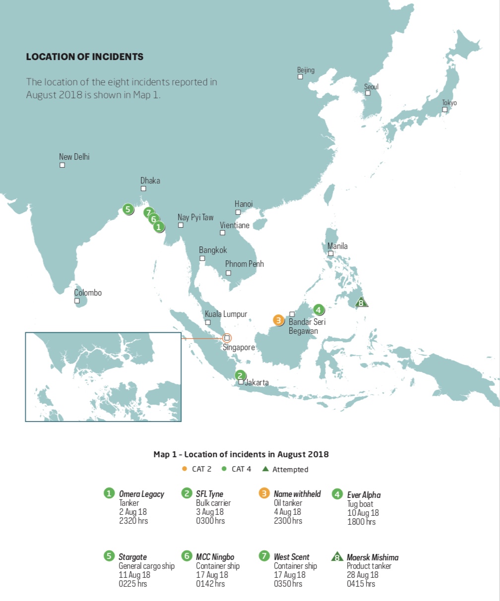 Piracy & Robbery Against Ships at Sea in Asia - Aug 2018 Report - ReCAAP ISC Piracy & Robbery Against Ships at Sea in Asia - Aug 2018 Report - ReCAAP ISC