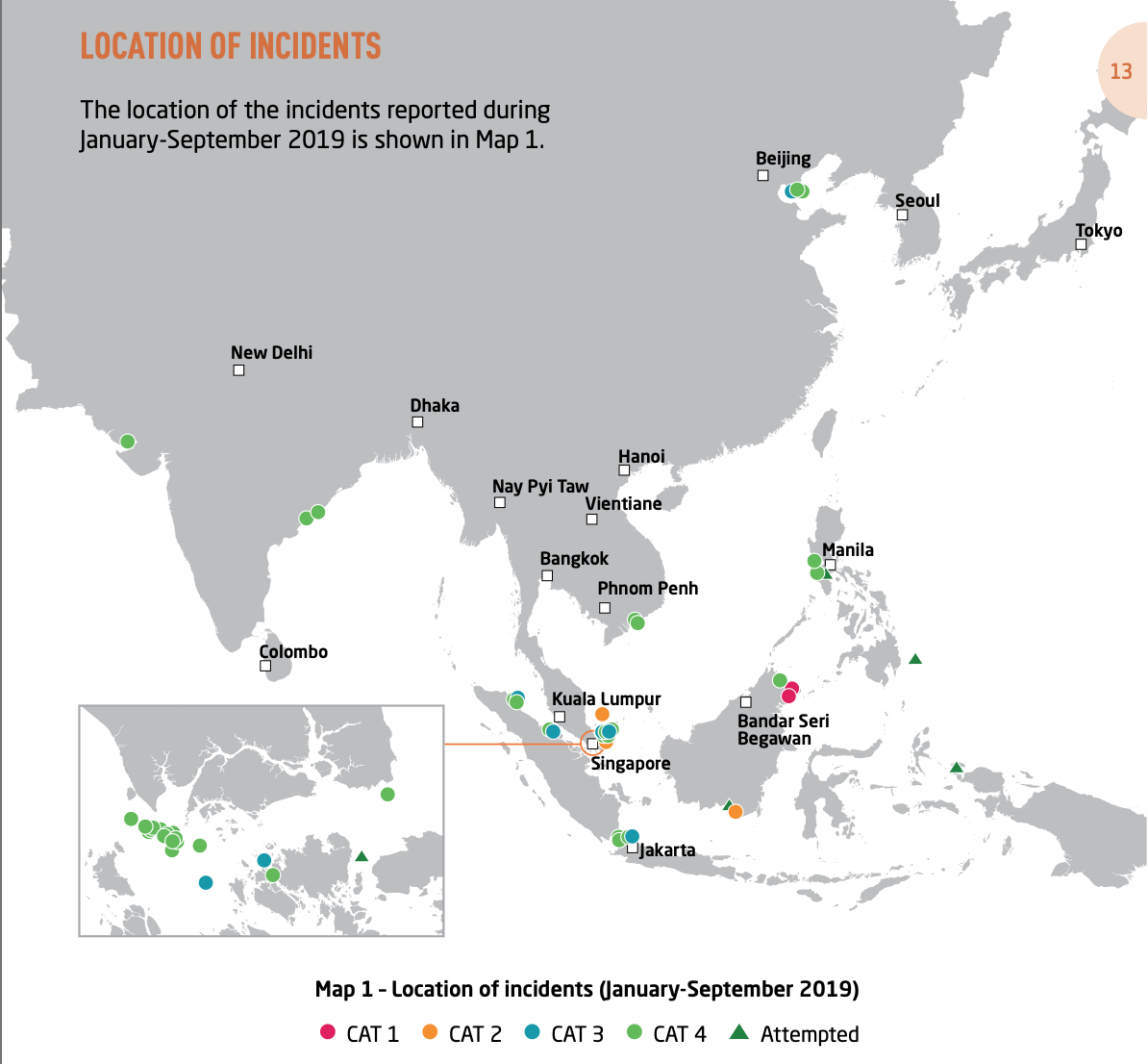 Map 1 -Location of Incidents. Courtesy of ReCAAP ISC Map 1 -Location of Incidents. Courtesy of ReCAAP ISC