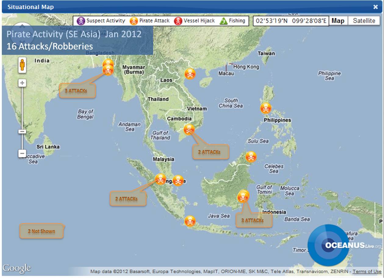 Situational Map of Attacks in Southeast Asia Region Jan 2012 Situational Map of Attacks