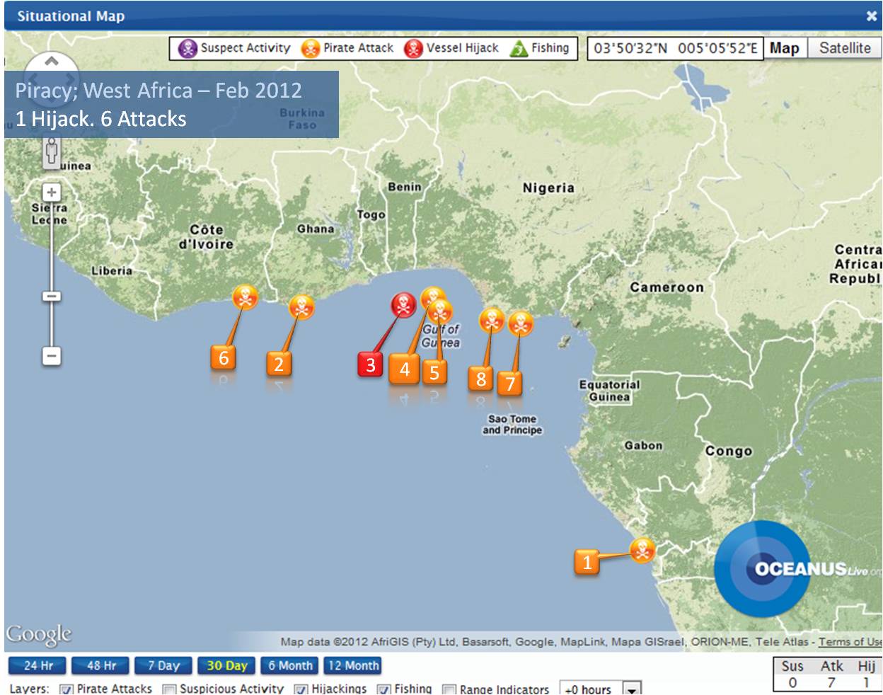 West Africa Piracy Incidents West Africa