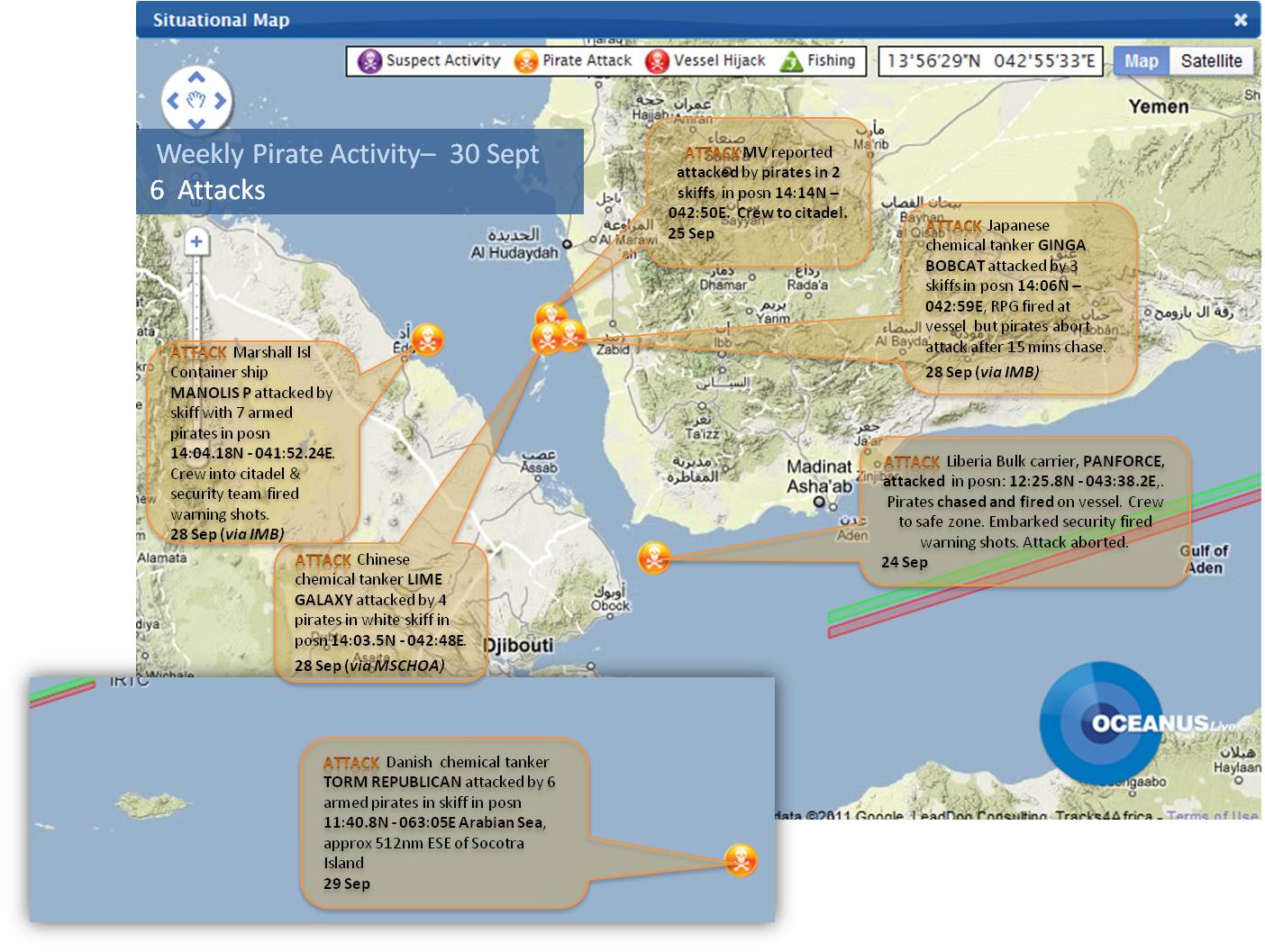 HoA Weekly Pirate Activity Map
