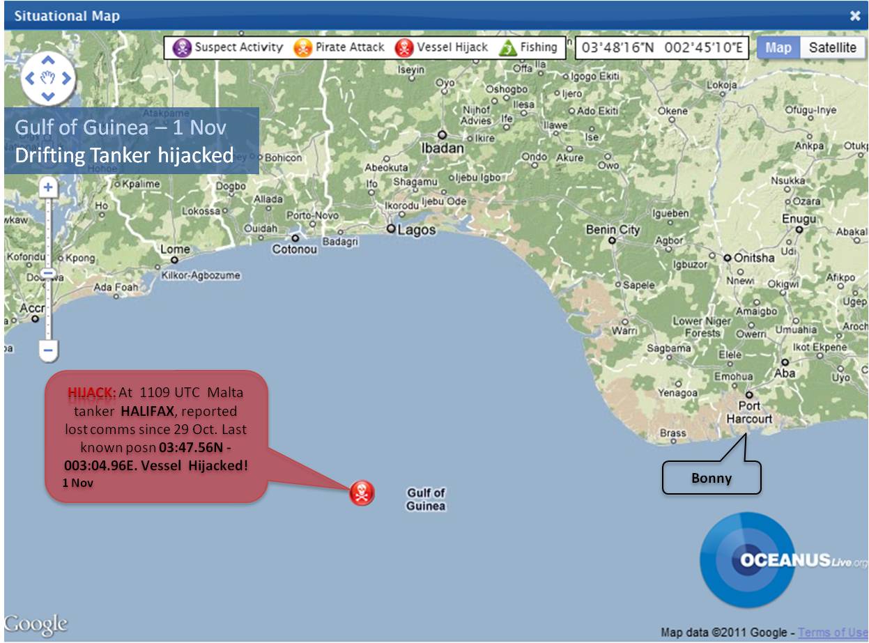 Situational Map - Gulf of Aden Hijack