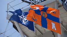 NATO Flag with Dutch Royal Standard - Photo: @Oceanshield NATO Flag with Dutch Royal Standard - Photo: @Oceanshield