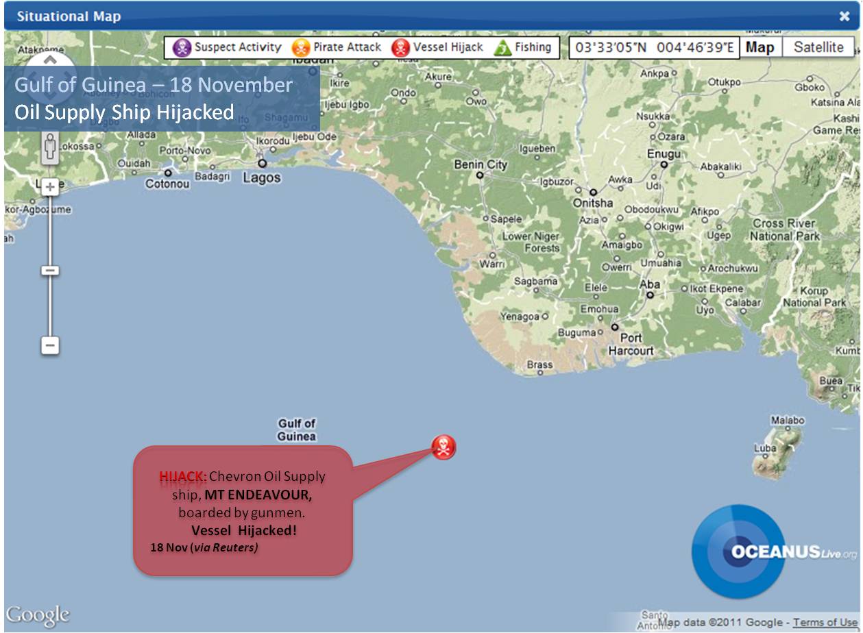 MV Endeavour Hijacked Gulf of Guinea MV Endeavour Hijack