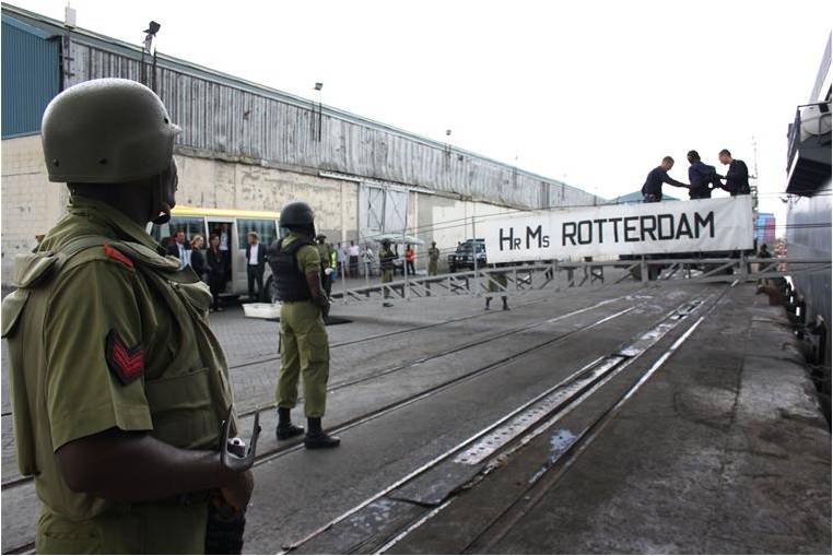 Suspected pirates taken onboard HNLMS Rotterdam Photo: Courstesy of NL MoD Suspected pirates taken onboard HNLMS Rotterdam Photo: Courstesy of NL MoD