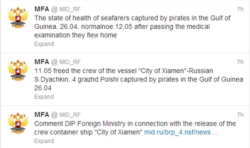 Russian MFA Annoucment on Twitter Russian MFA Annoucment on Twitter