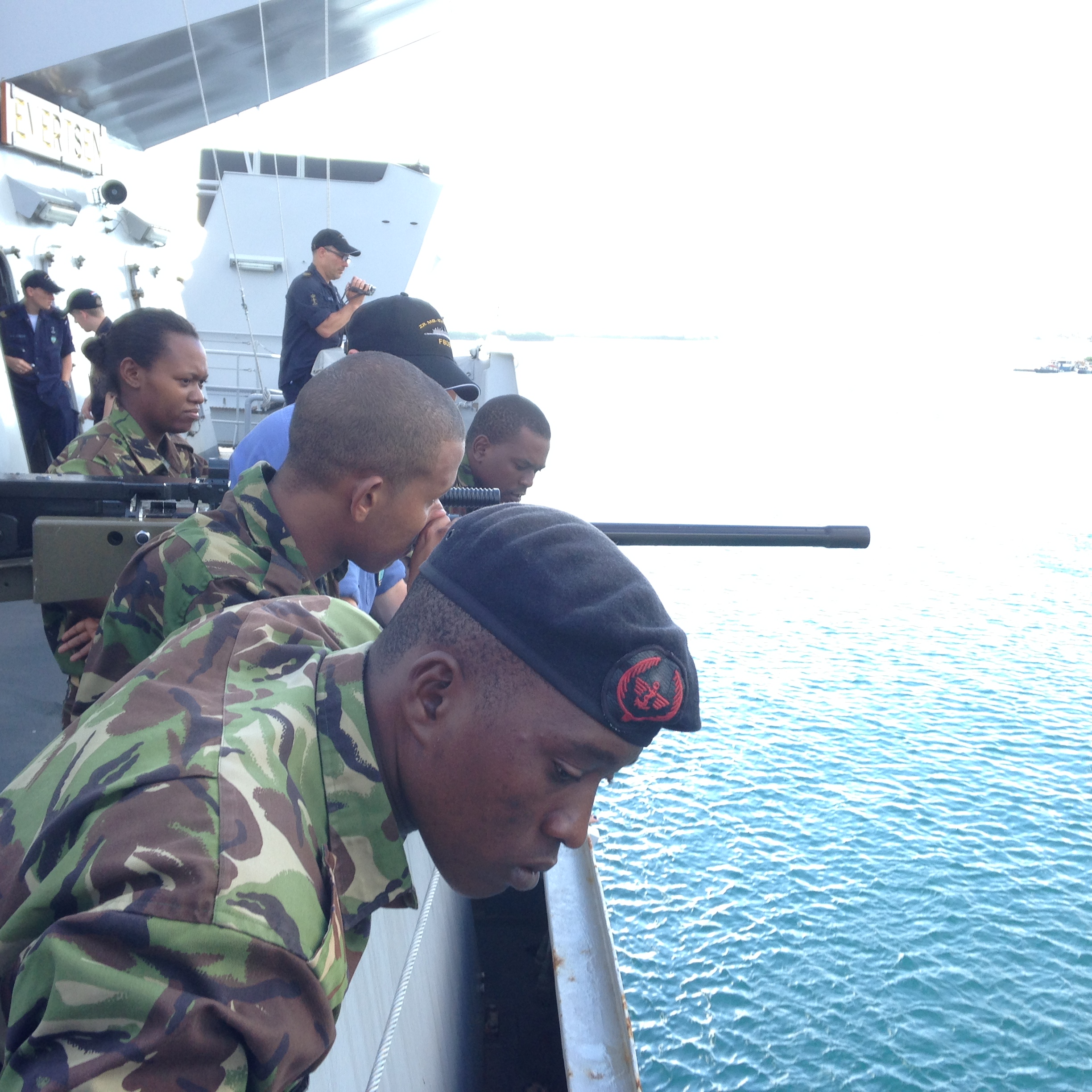 Seychelles CG Trainees observing coming alongside on Evertsen Photo: EUCAP Nestor