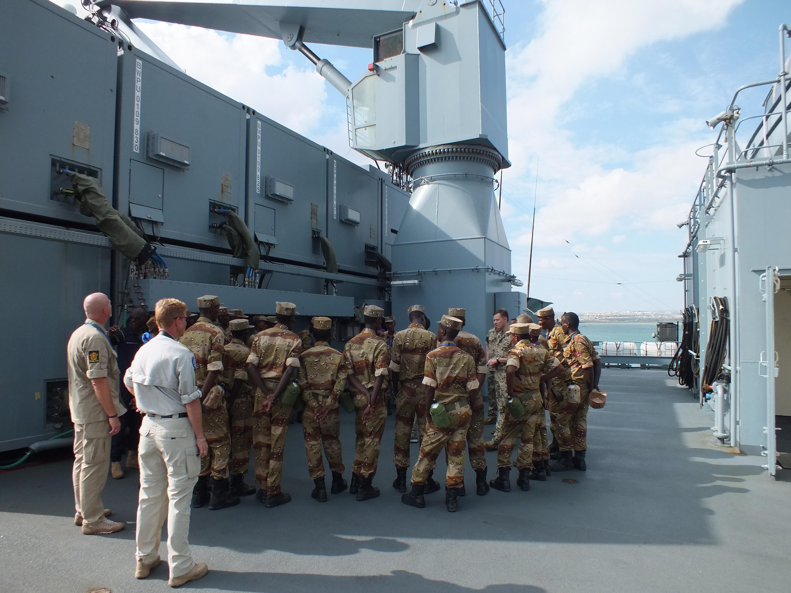 Somali Coast Guard and Port Police on board EUNAVFOR ships FGS Berlin and FGS Lübeck, Photo: EUNAVFOR Somali Coast Guard and Port Police on board EUNAVFOR ships FGS Berlin and FGS Lübeck, Photo: EUNAVFOR