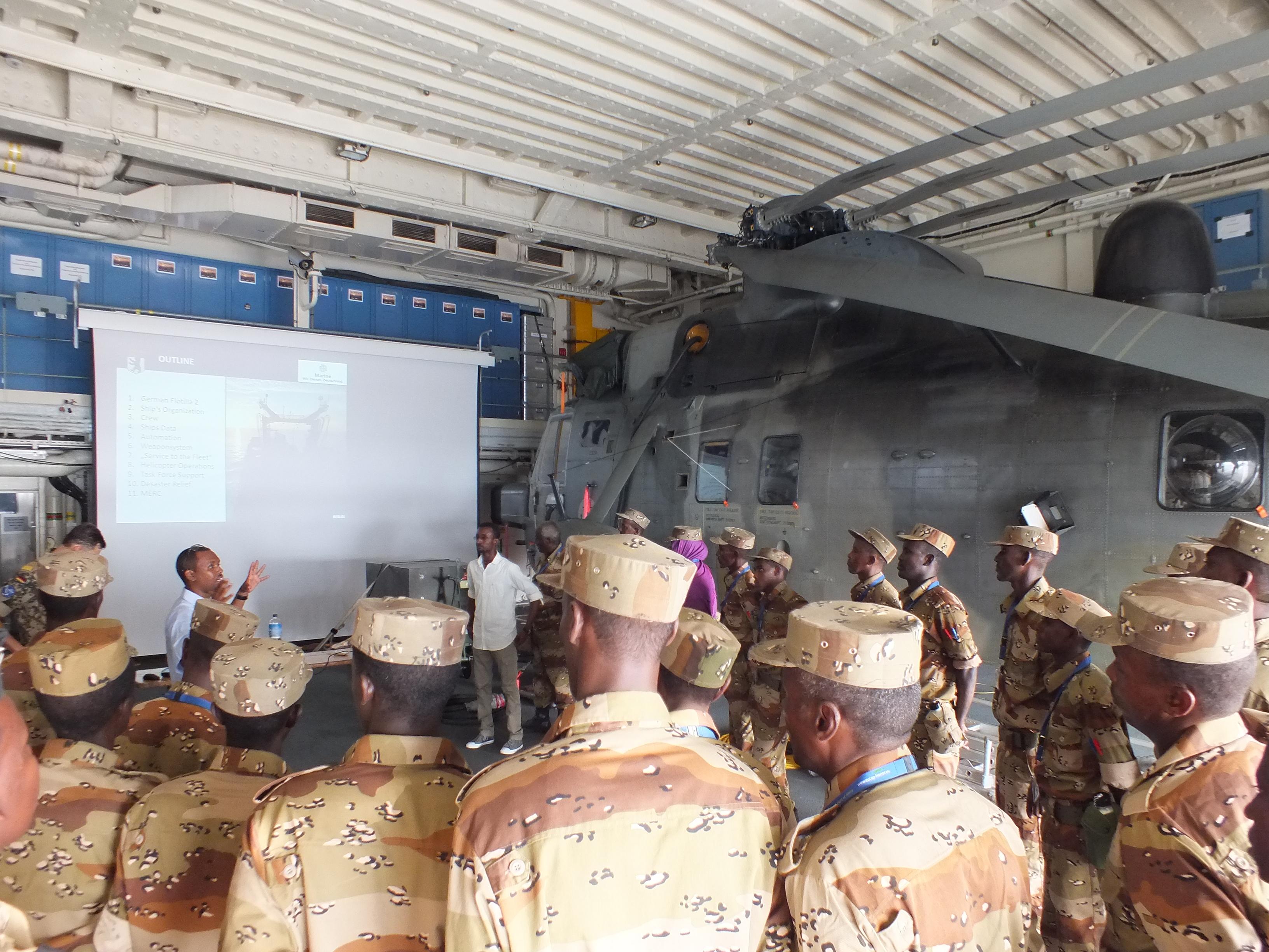Somali Coast Guard and Port Police on board EUNAVFOR ships FGS Berlin and FGS Lübeck, Photo: EUNAVFOR Somali Coast Guard and Port Police on board EUNAVFOR ships FGS Berlin and FGS Lübeck, Photo: EUNAVFOR