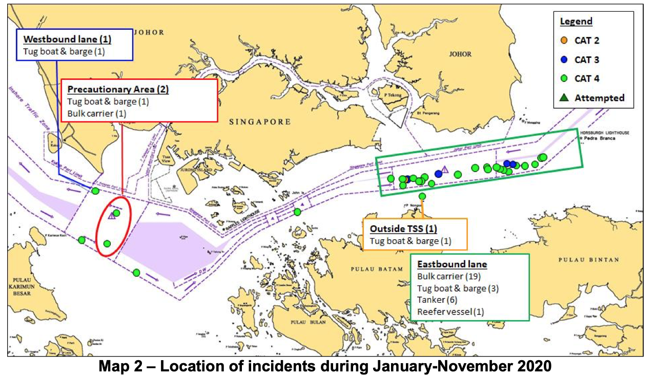 Locations of Incidents 2020 courtesy of ReCAAP ISC Locations of Incidents 2020 courtesy of ReCAAP ISC