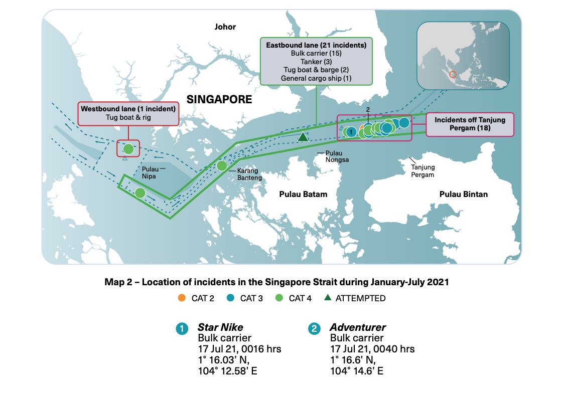 Location of Incidents Singapore Strait. Image Credit: ReCAAP ISC